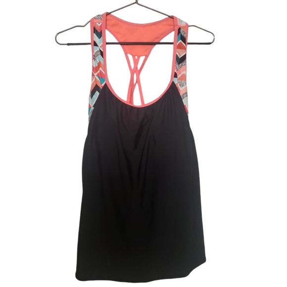 Zeroxposur Black / Orange & Blue Swimsuit Top Only Swimwear Size 2X - Picture 2 of 11